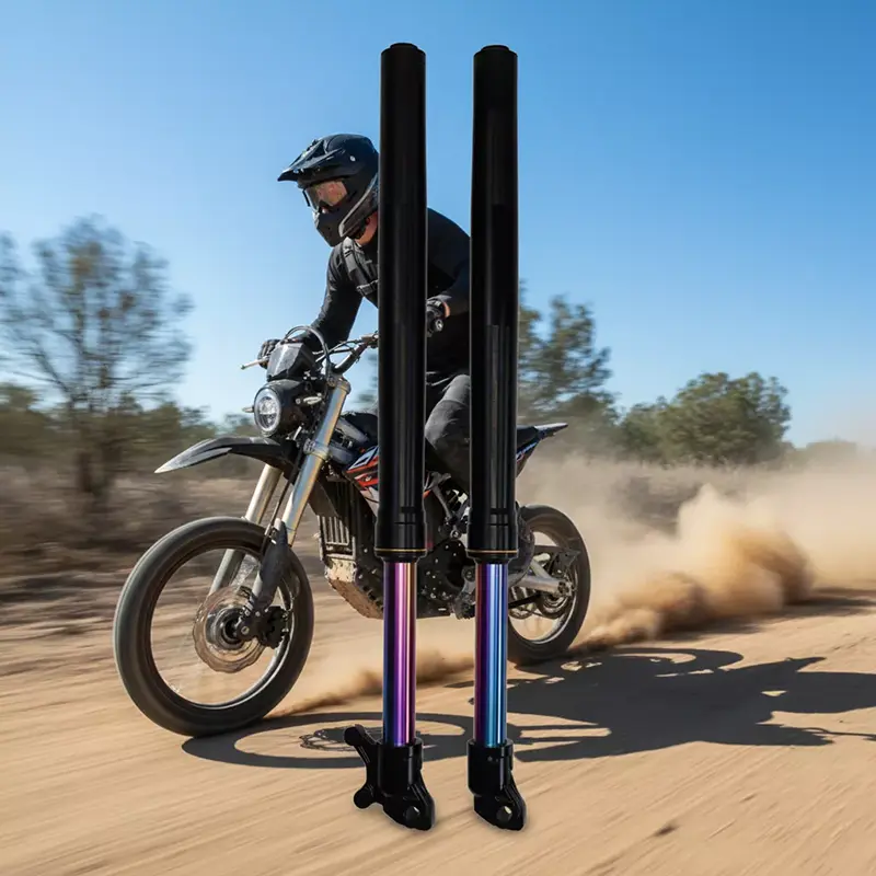 Obrnjene sprednje vilice motornega kolesa po meri v mavrični barvi